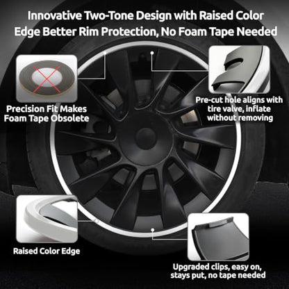 Wheel Rim Protector for Tesla Model Y 20 Inch Induction Wheels All (4 Count)