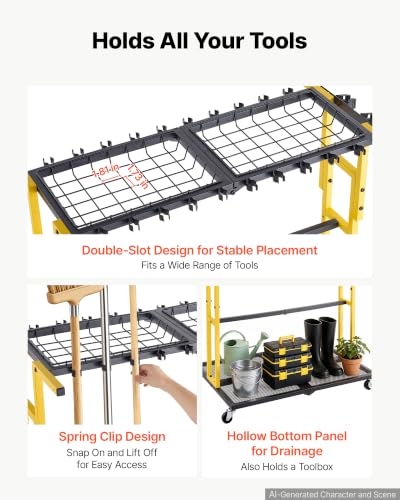 Garden Tool Organizer with Wheels