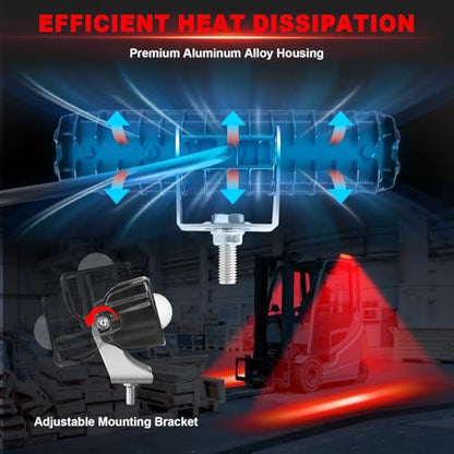 LED Red Spot Forklift Safety Light with Adjustable Bracket (2 Count)