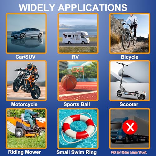 Tire Inflator Smart Fast Auto Tire Inflation 150 PSI 20000mAh Cordless Air Pump with Emergency Light for Outdoor SUV Car Motorcycle Bike Ball