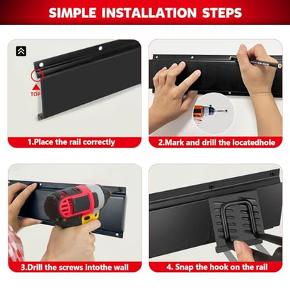 64 Inches Garage Tool Organizer Wall Mount