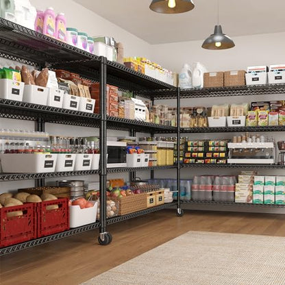 60''W Storage Shelves 2399LBS Metal Shelving Unit with Wheels & Feet (2 Count)