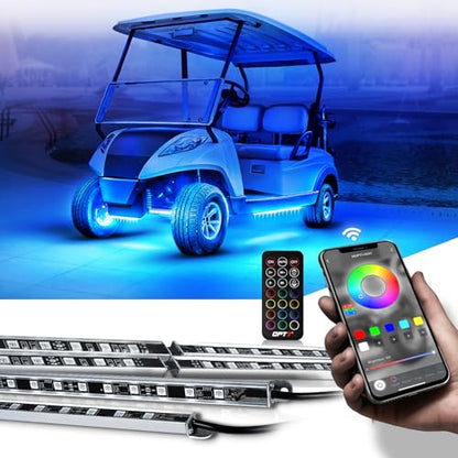 Aura Pro RGB Aluminum Golf Cart Underglow with App & Remote (4 Count)