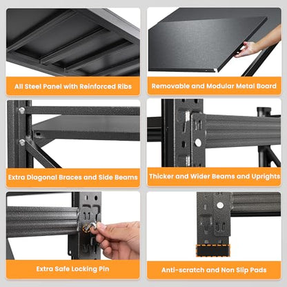 Set of 2 Metal Storage Shelves (2 Count)