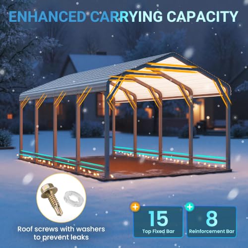 12x20FT Heavy Duty Metal Carport