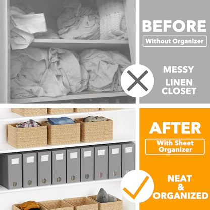 9 Pack Bed Sheet Organizers and Storage (9 Count)