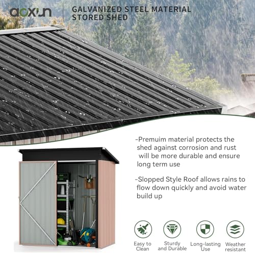 80 CU. FT Outdoor Storage Shed Waterproof Garden Metal Tool Shed