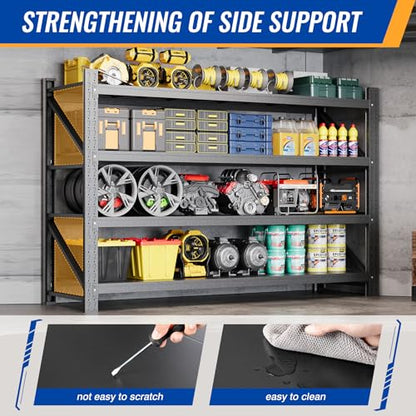 77" W Storage Shelves 9000lbs Garage Metal Shelving Heavy Duty Garage Shelves Adjustable Storage Shelves for Industrial