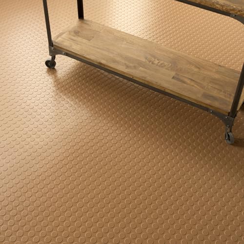 Large Coin Pattern Vinyl Garage Floor Protector Mat