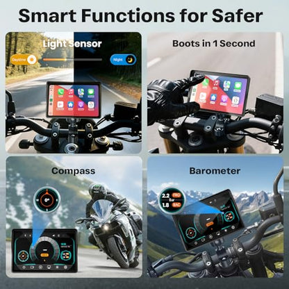 Motorcycle CarPlay Screen with Android Auto