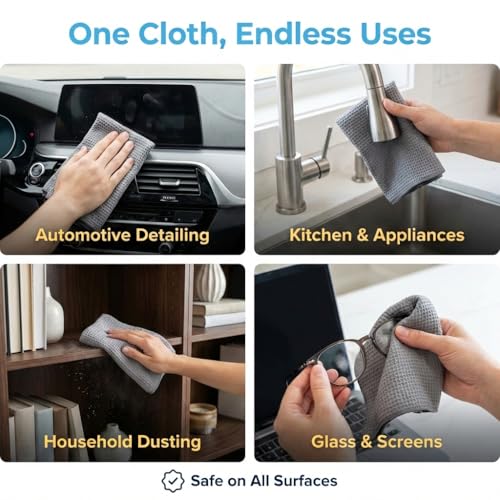 Waffle Weave Microfiber Towel (6 Count)