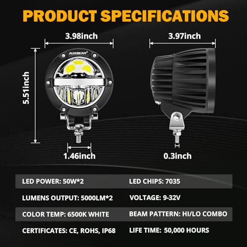 4'' 100W Offroad Light (2 Count)