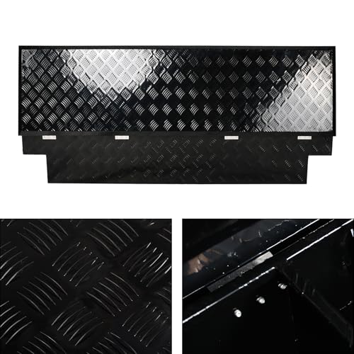69 Inch Heavy Duty Aluminum Tool Box Wide Utility Trailer Stripes Plated