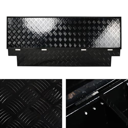 69 Inch Heavy Duty Aluminum Tool Box Wide Utility Trailer Stripes Plated