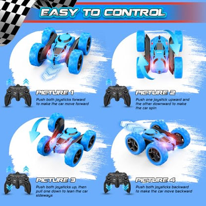 Blue RC Stunt Car for Boys Kids