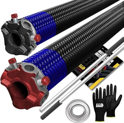 Garage Door Torsion Springs 262x2x38 for Left and Right Side of Garage Door with Winding Bars