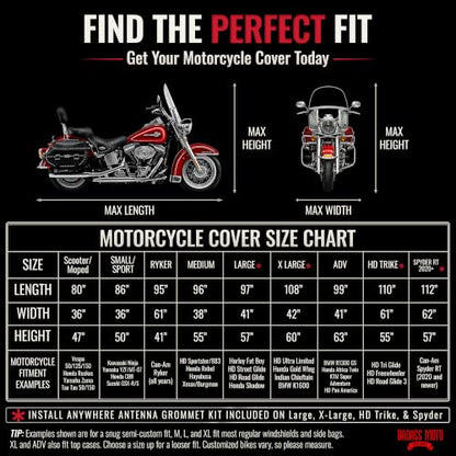 Waterproof Motorcycle Cover for Large Cruisers