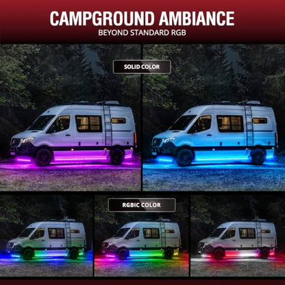 Aura DreamColor Underglow Chasing Lights for RV with APP & Remote (6 Count)