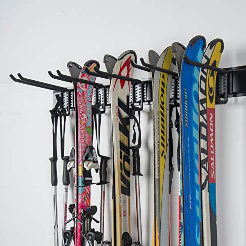 Garage Storage Organization System Ski Wall Rack Up to 10 Pairs