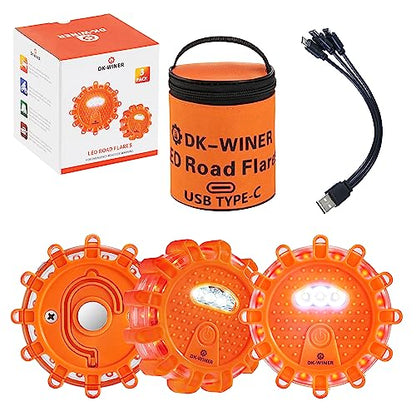 3 Pack LED Road Flares (3 Count)