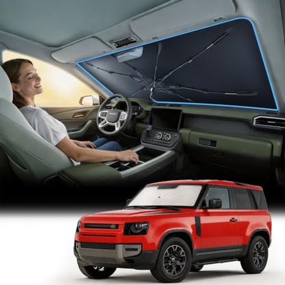 Vinyl Coating Heat Shield] Windshield Sun Shade Umbrella Custom for Land Rover Defender