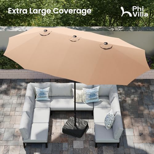 15ft Large Outdoor Patio Umbrella with Base Included