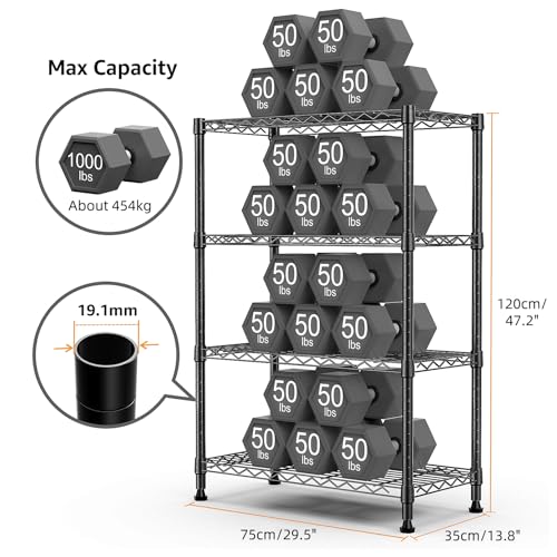 1000 lbs Storage Shelving Steel Heavy Duty 4