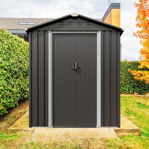 JY QAQA 5x3 FT Metal Outdoor Garden Storage Shed