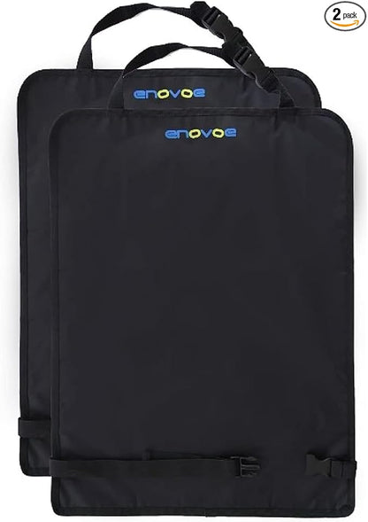 Enovoe Kick Mats Back Seat Protector for Kids - 2 Pack - Premium Quality Car Seat Back Cover Offers Waterproof Protection of Your Upholstery from Mud and Scratches - Backseats Kick Protector for Child