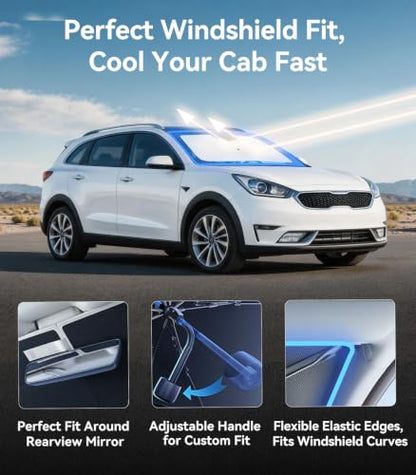 Vinyl Coating Heat Shield] Windshield Sun Shade Umbrella Custom for Kia NIRO