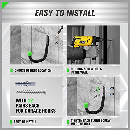 SWANLAKE Heavy Duty Garage Storage Utility Hooks