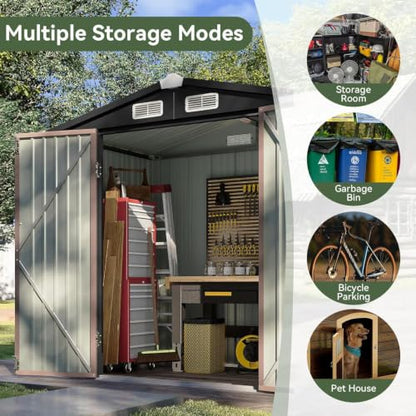 6.2x4 FT Shed Outdoor Storage Shed
