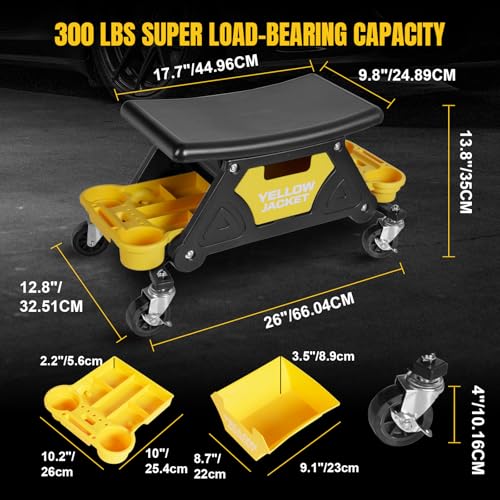 Rolling Mechanic Seat with Drawer & Trays