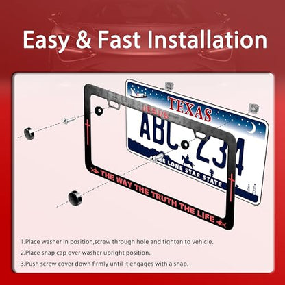 Jesus The Way The Truth The Life Christian License Plate Frame for US Cars