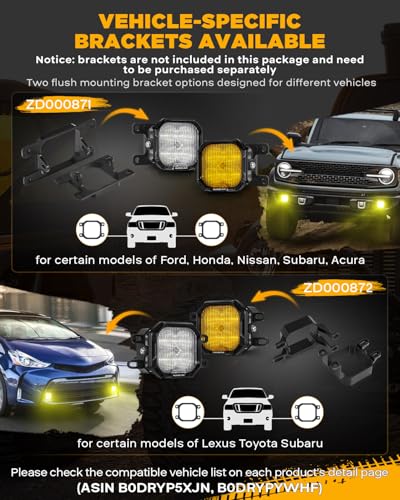 Color Play Series 3" Fog Beam LED Pods Cube Offroad Lights 2 (2 Count)