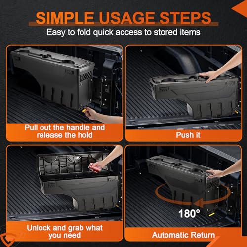 Truck Bed Swinging Toolbox Fits for Dodge Ram 1500 2500 (7.5 Count)