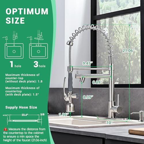Commercial Kitchen Faucets with Pull Down Sprayer Brushed Nickel