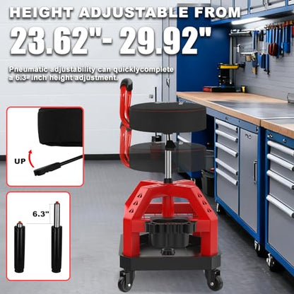 Rolling Shop Stool with Wheels