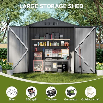 Shed Outdoor Storage Shed Metal (2 Count)