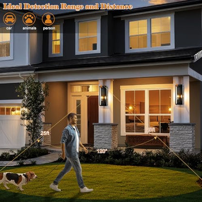 16 Inch Motion Sensor Dusk to Dawn Outdoor Porch Lights 2 Pack (2 Count)