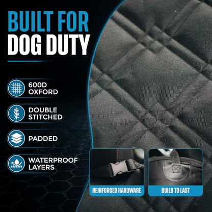 Bulldogology Dog Car Seat Cover 64"x60" Waterproof Heavy Duty Bench Dog Hammock Backseat Protector from Hair