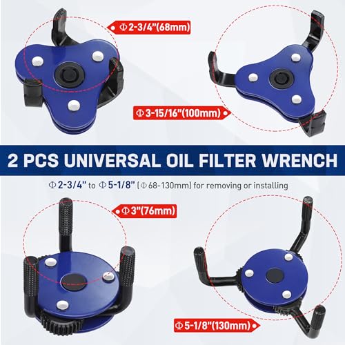 Universal Oil Filter Wrench Adjustable (2 Count)