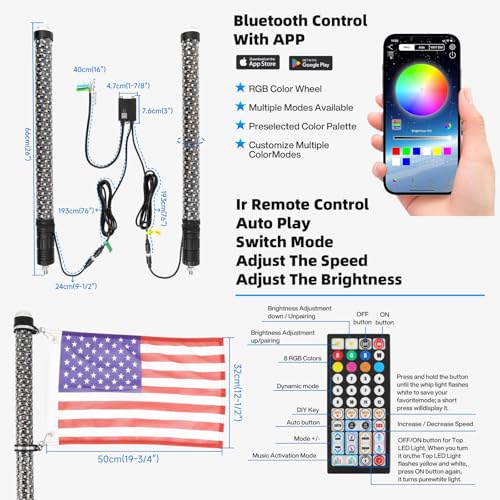 2Pack 2FT Fat Whip Lights (2 Count)