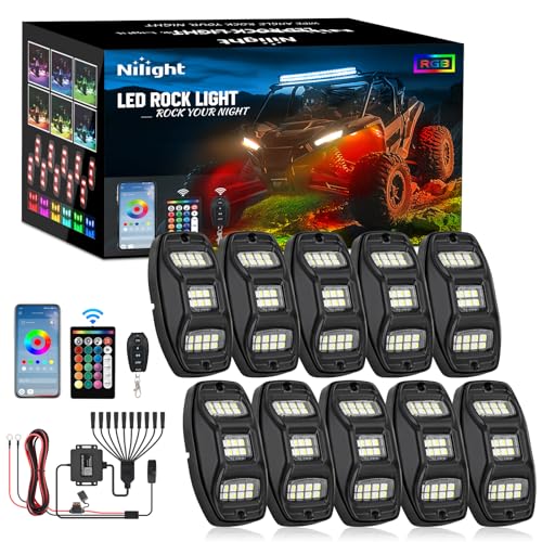 RGBW LED Rock Lights Kit 10 Pods 22 LEDs Wide Angle Lighting (16 Ounce)