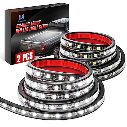 2Pcs 60 Inch White LED Cargo Truck Bed Light Strip Lamp Waterproof Lighting Kit with On