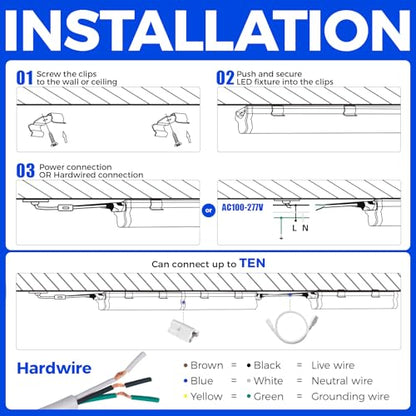 Pack of 6 LED T5 Shop Light 3FT (6 Count)