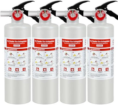 4 Pack ABC Fire Extinguishers with Mount (4 Count)
