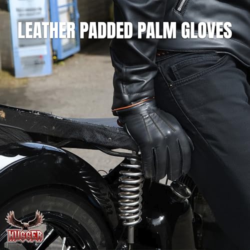 Motorcycle Black Gauntlet Gloves Unlined Cold