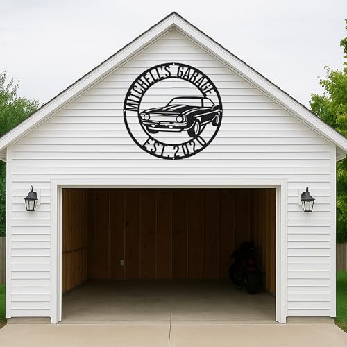 Custom Garage Workshop Metal Sign Personalized Tool Name Wall Art for Car Truck Mechanic Shop Decor Durable Steel Sign for Dad Husband Men’s Auto Workspace or Fence