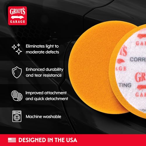 Orange Foam Correcting Pads for Car Polishing and Detailing (3 Count)
